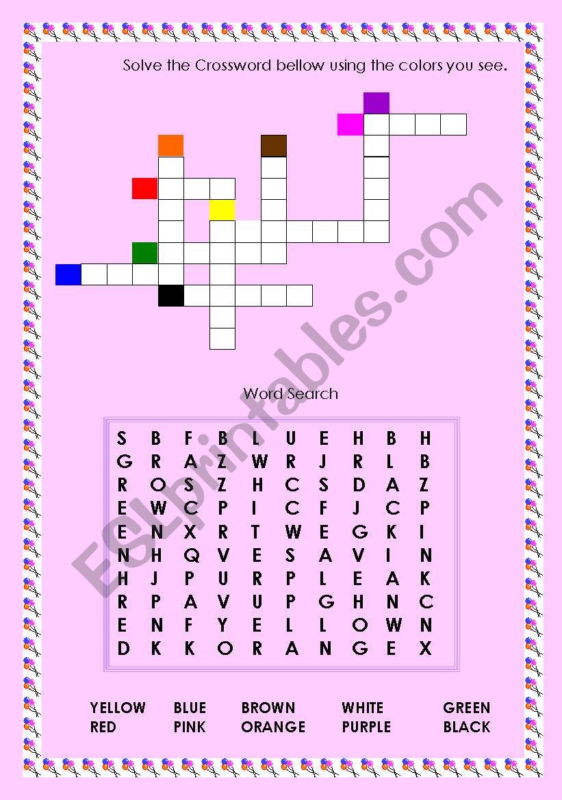 Crossword and Word Search - Colours