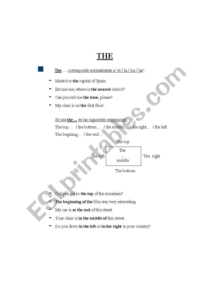 THE worksheet