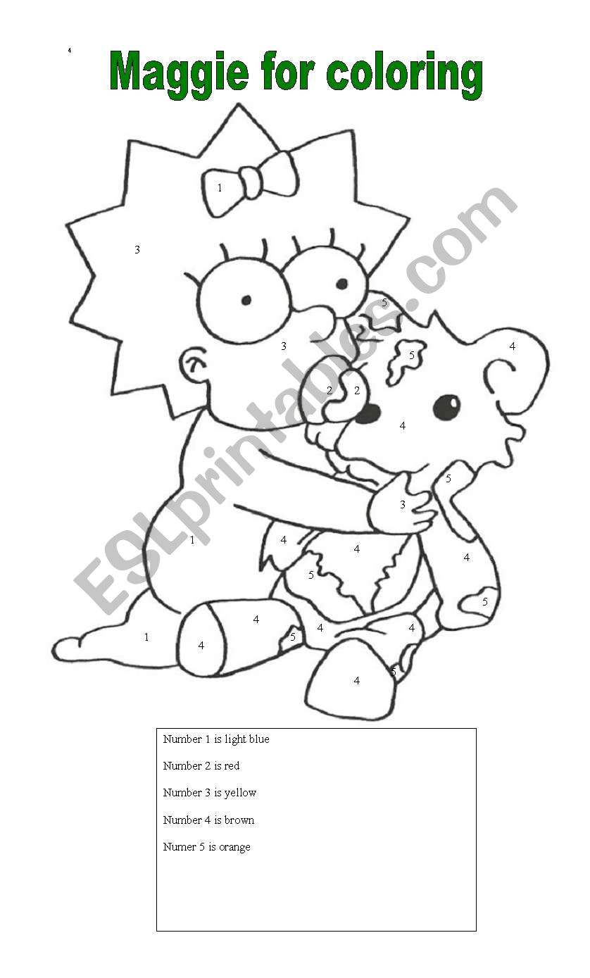 maggie for coloring worksheet
