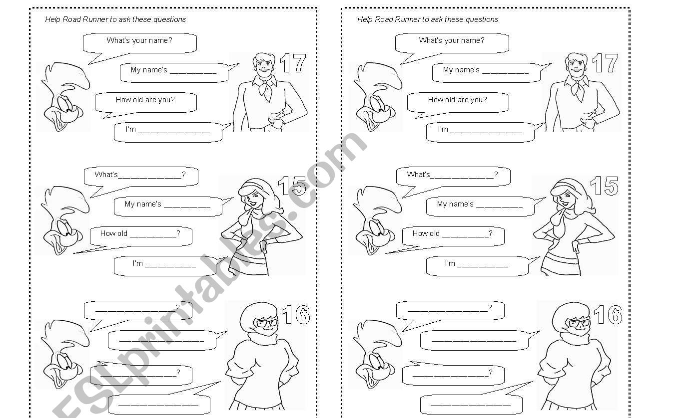 Name - age worksheet