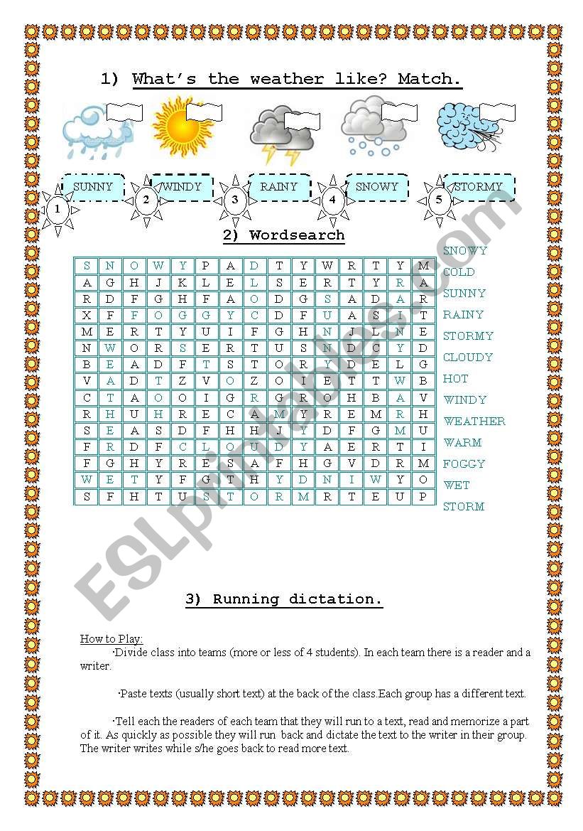 weather activities worksheet
