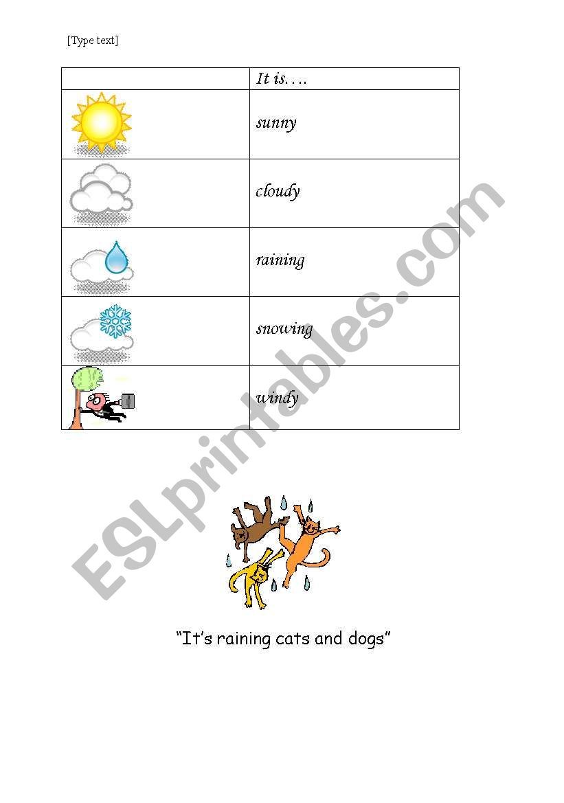 Weather Sheet worksheet