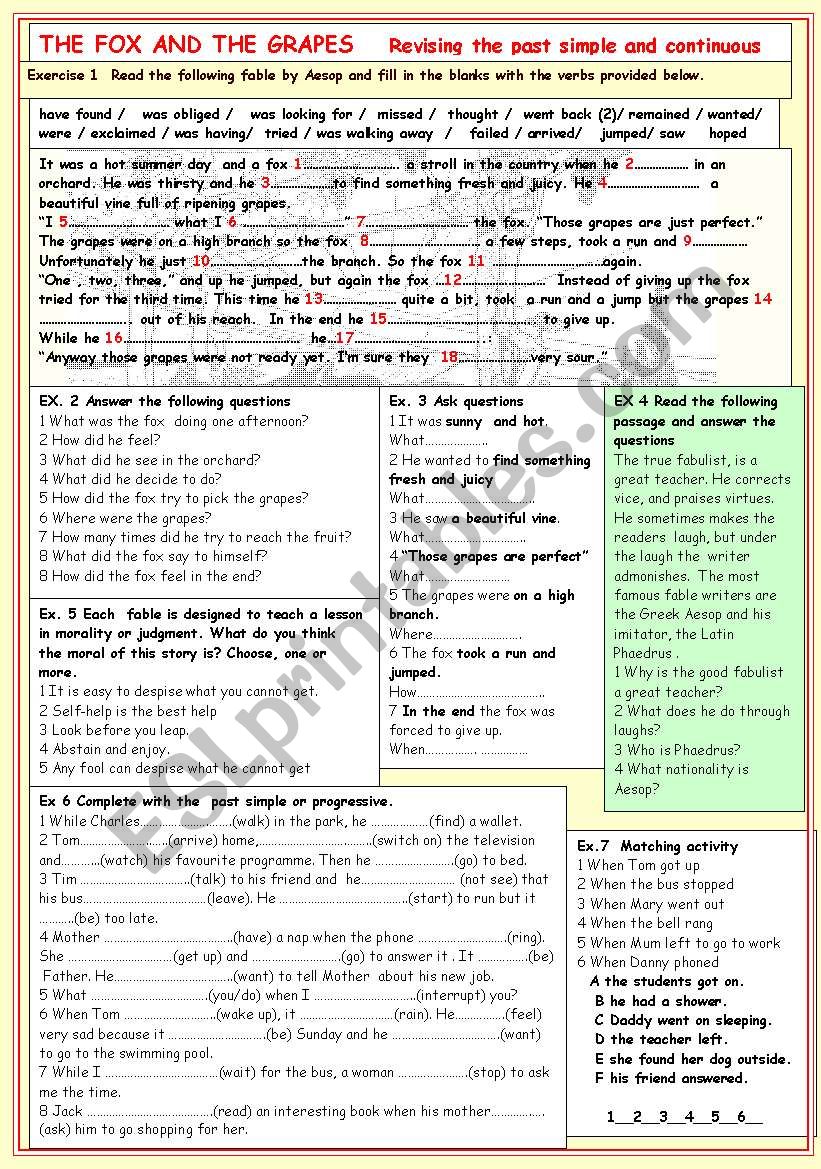 Revising the past simple and continuous