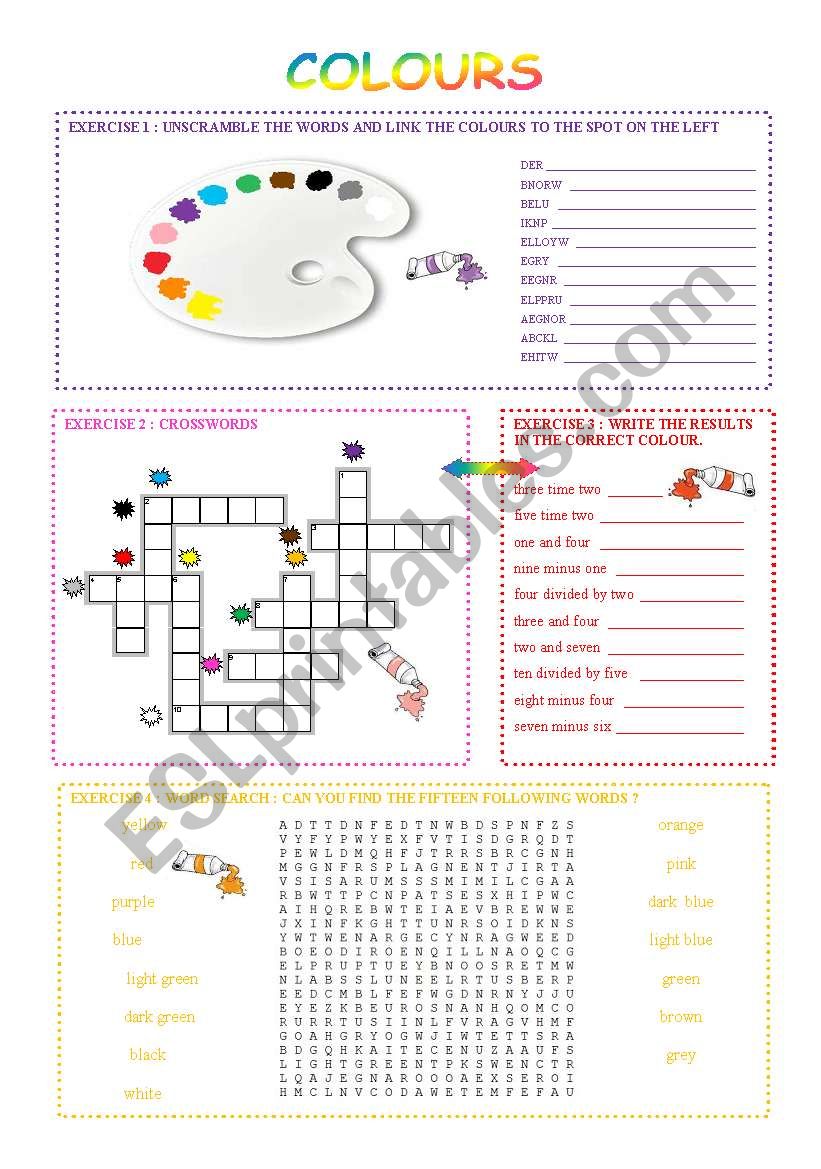 COLOURS worksheet