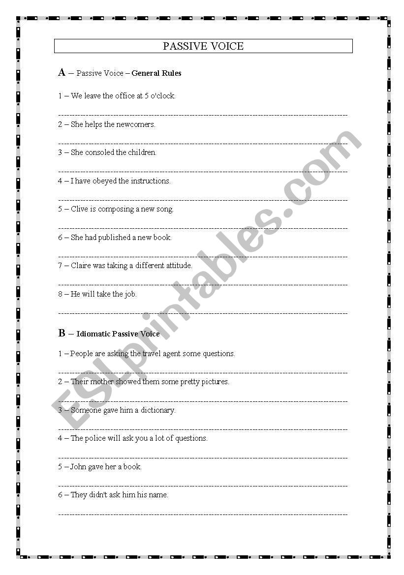 PASSIVE VOICE worksheet