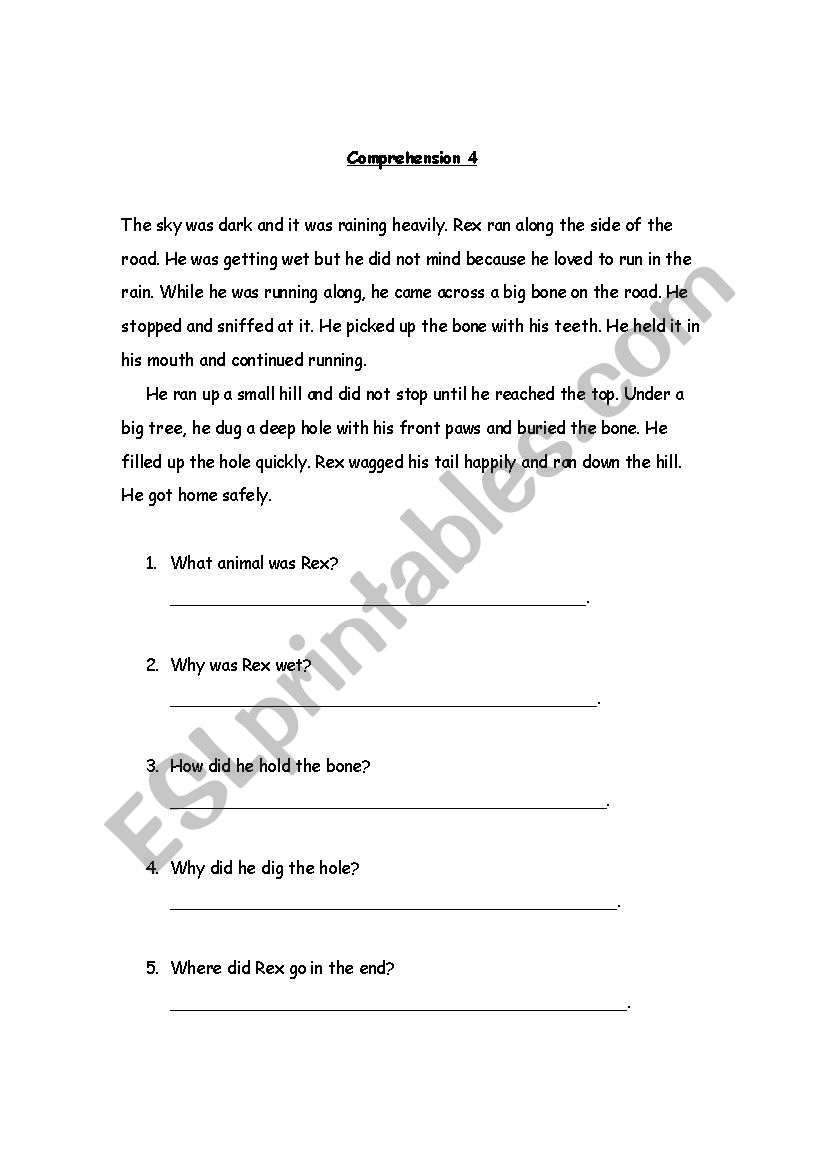 comprehension passages with questions for Grade 2