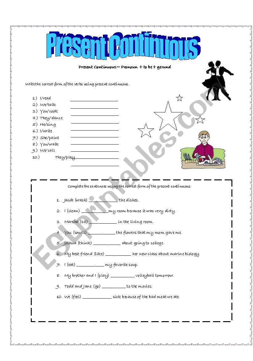 Present Continuous worksheet