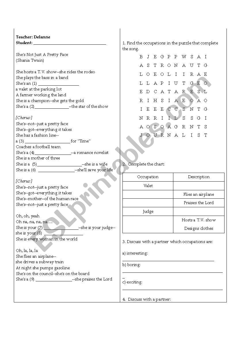 shes not just a pretty face worksheet