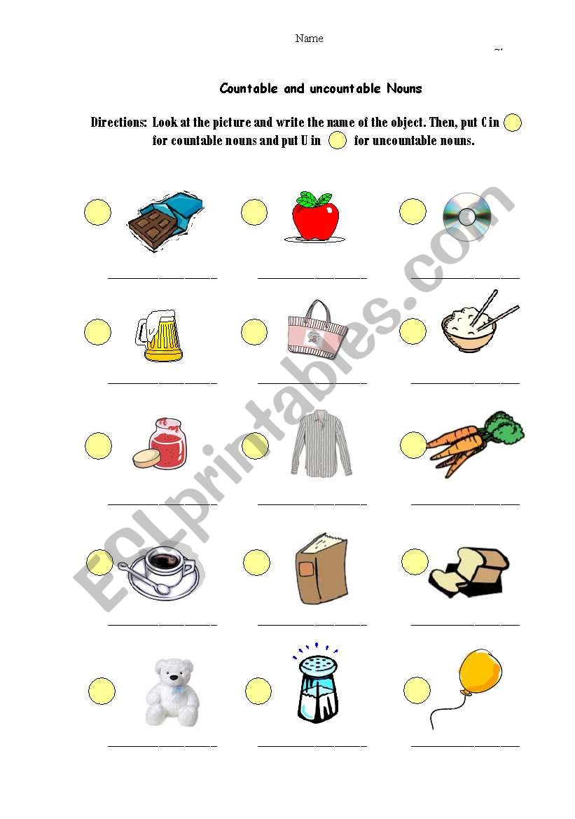 countable and uncountable nouns