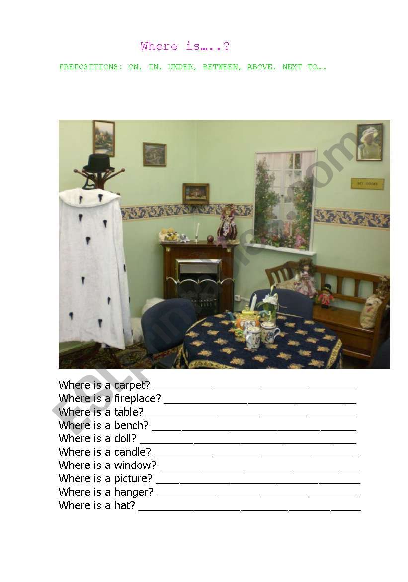 Prepositions worksheet
