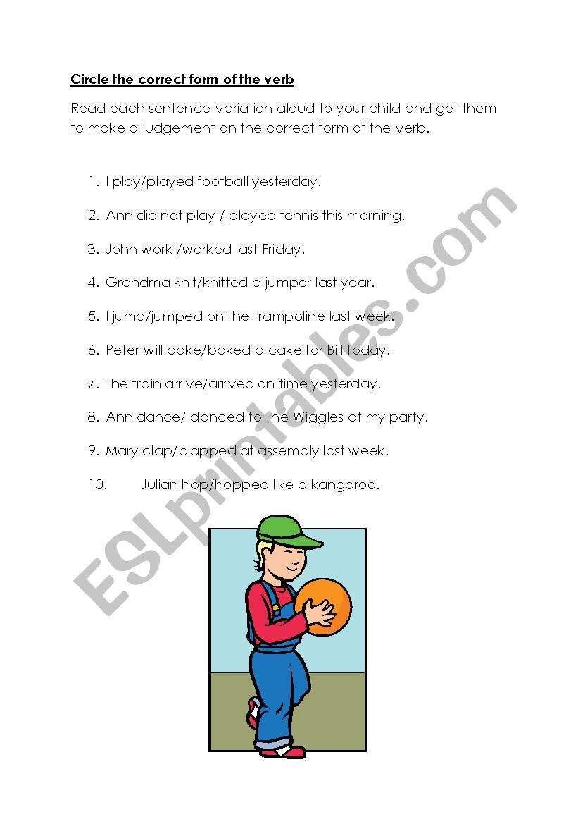Regular Past Tense Identification