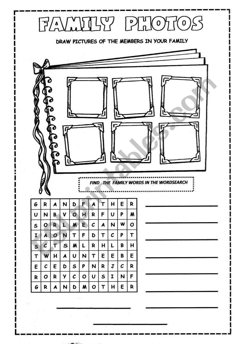 family photos worksheet