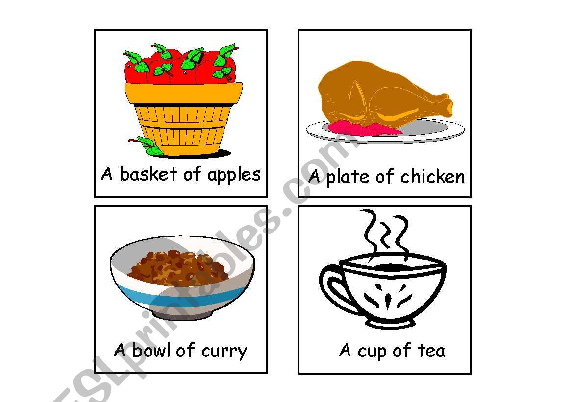 food quantity worksheet