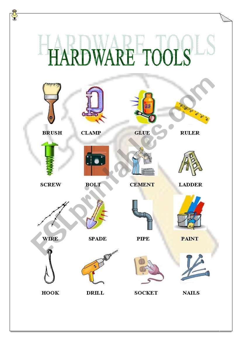 Hardware Tools worksheet