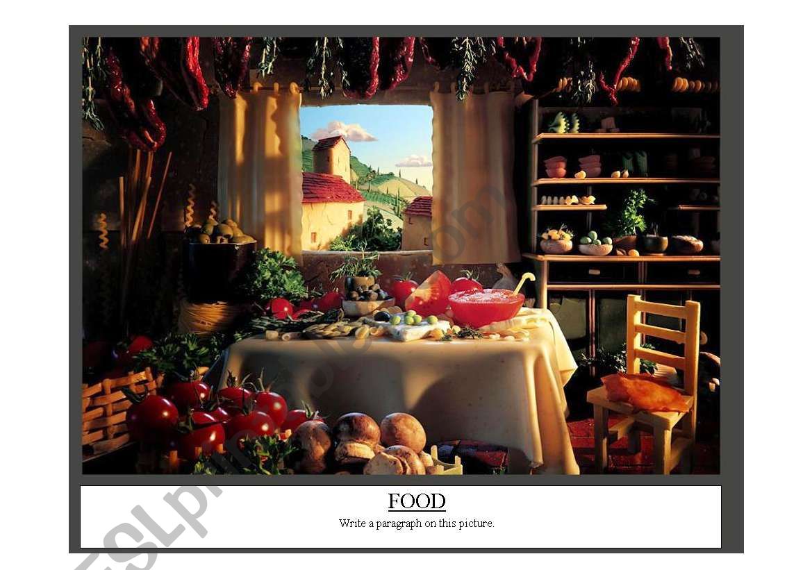 Name the food in the picture worksheet