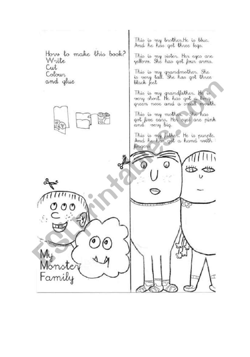 MY MONSTER FAMILY  worksheet