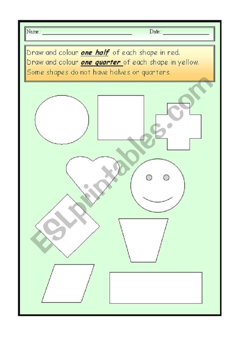 Fractions worksheet