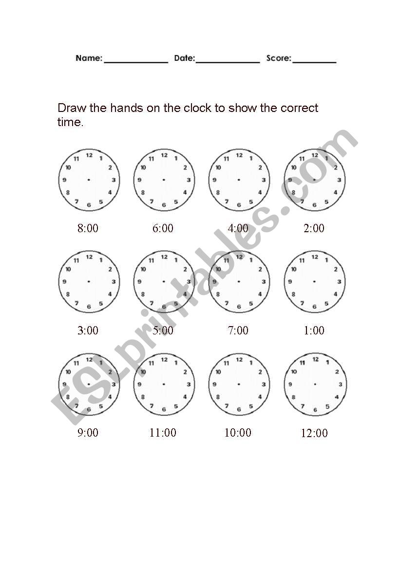 Time Worksheet 1 worksheet