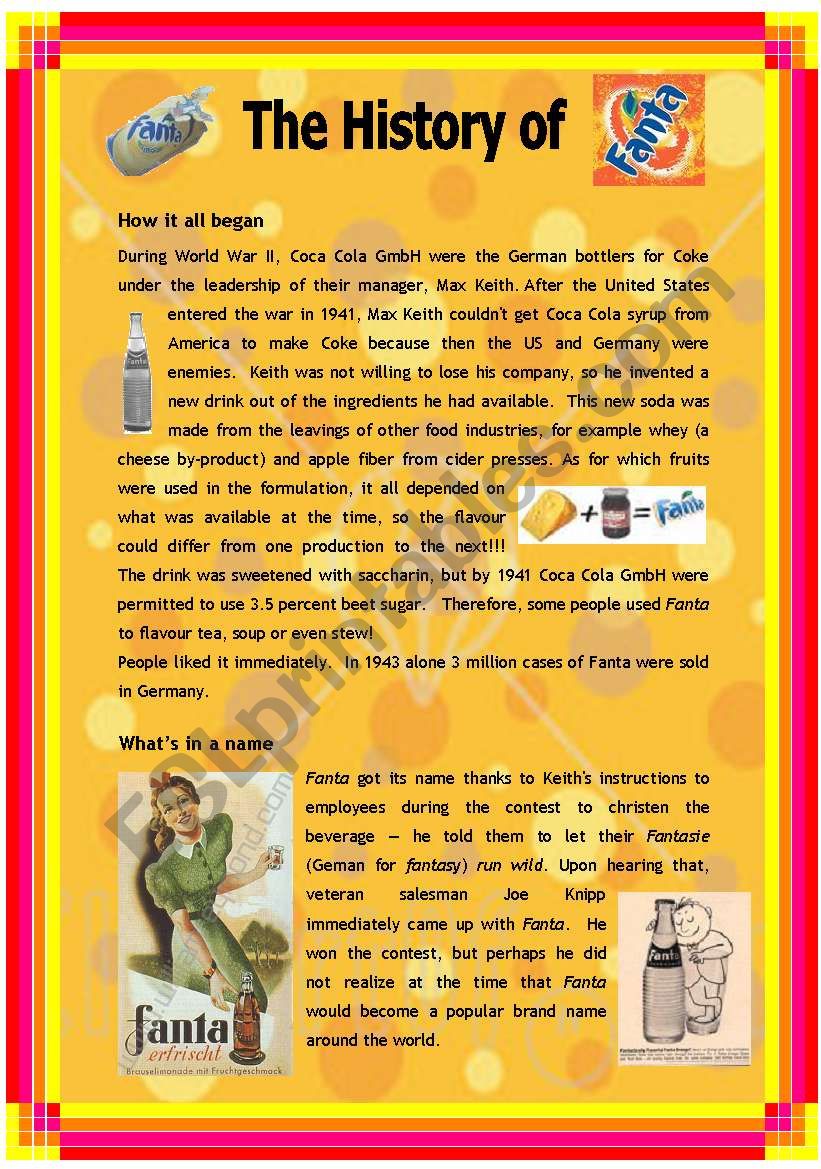 The History of Fanta - 2 pages