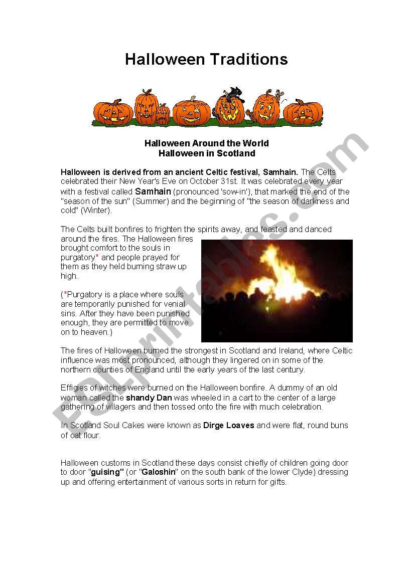 HALOWEEN AROUND THE WORLD worksheet