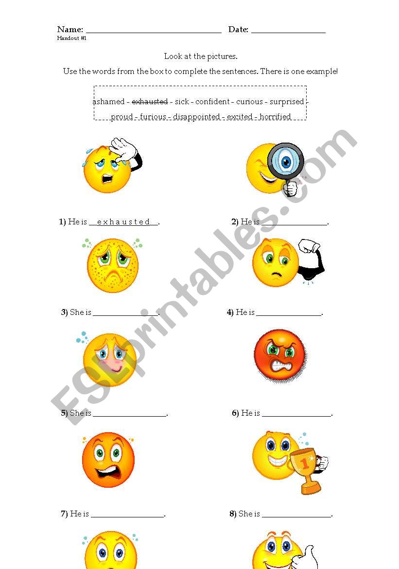 feelings worksheet