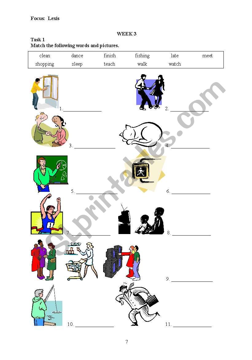 Actions worksheet