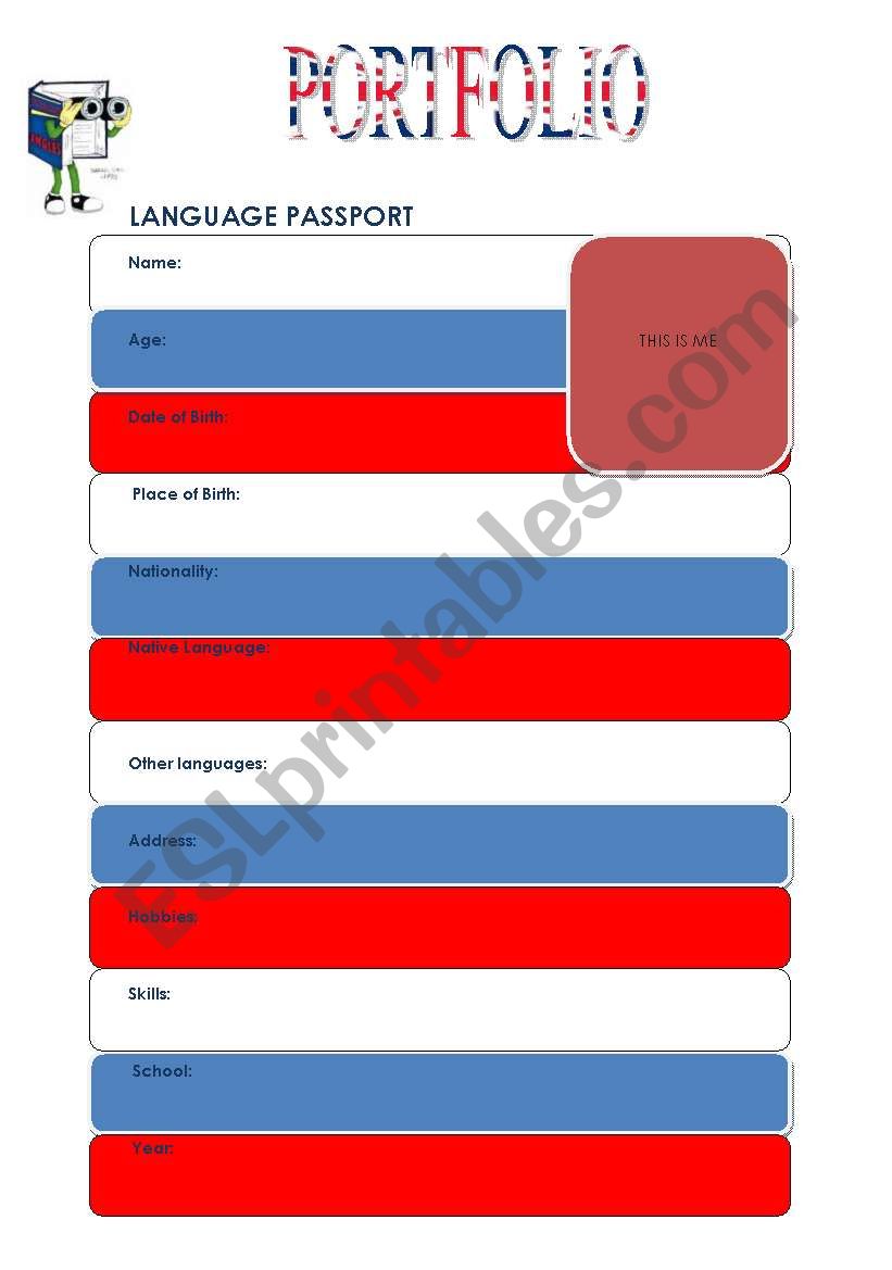 Portfolio language passport worksheet