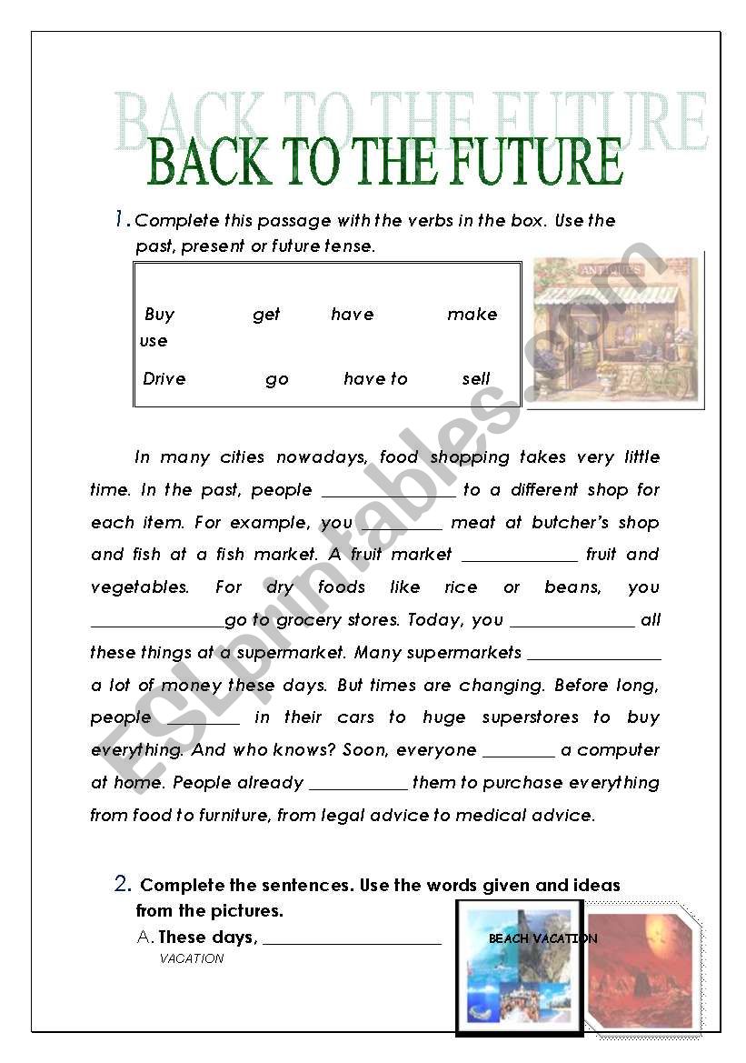 BACK TO THE FUTURE worksheet