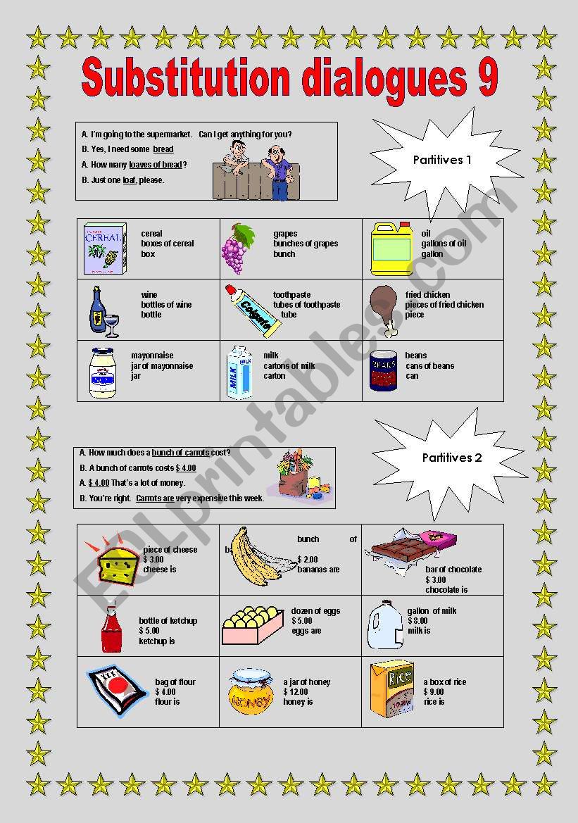 Substitution Dialogue 9 worksheet