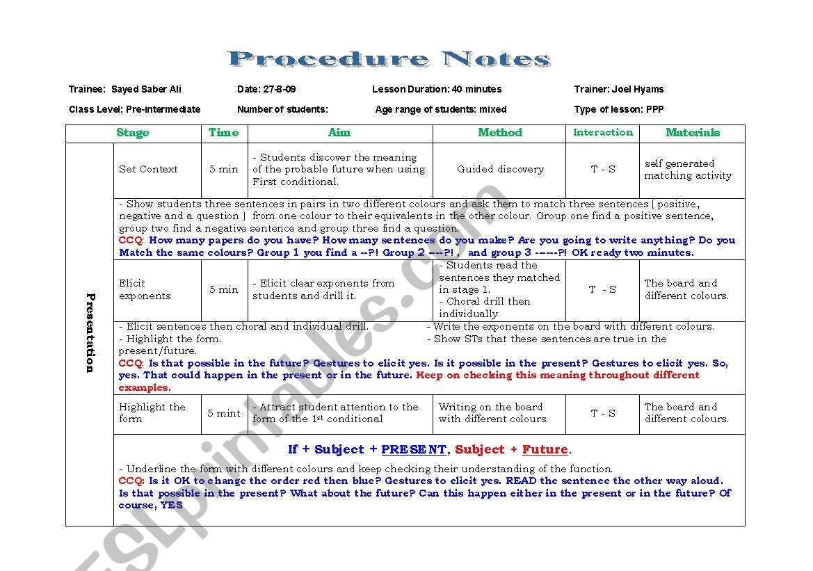 Teachers only worksheet