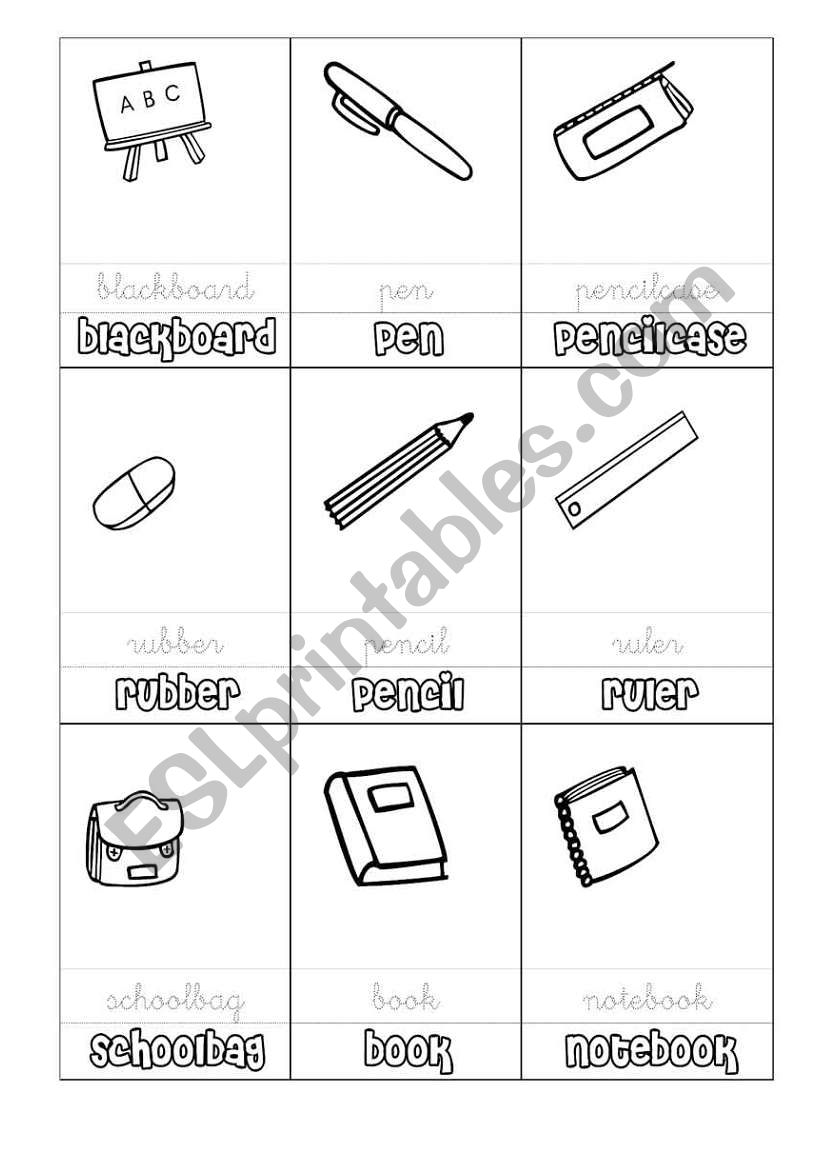 SCHOOL OBJECTS worksheet