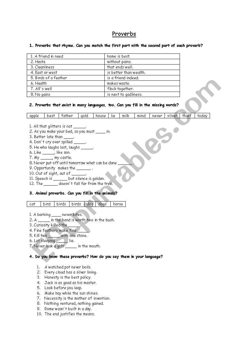 English Proverbs - revised version