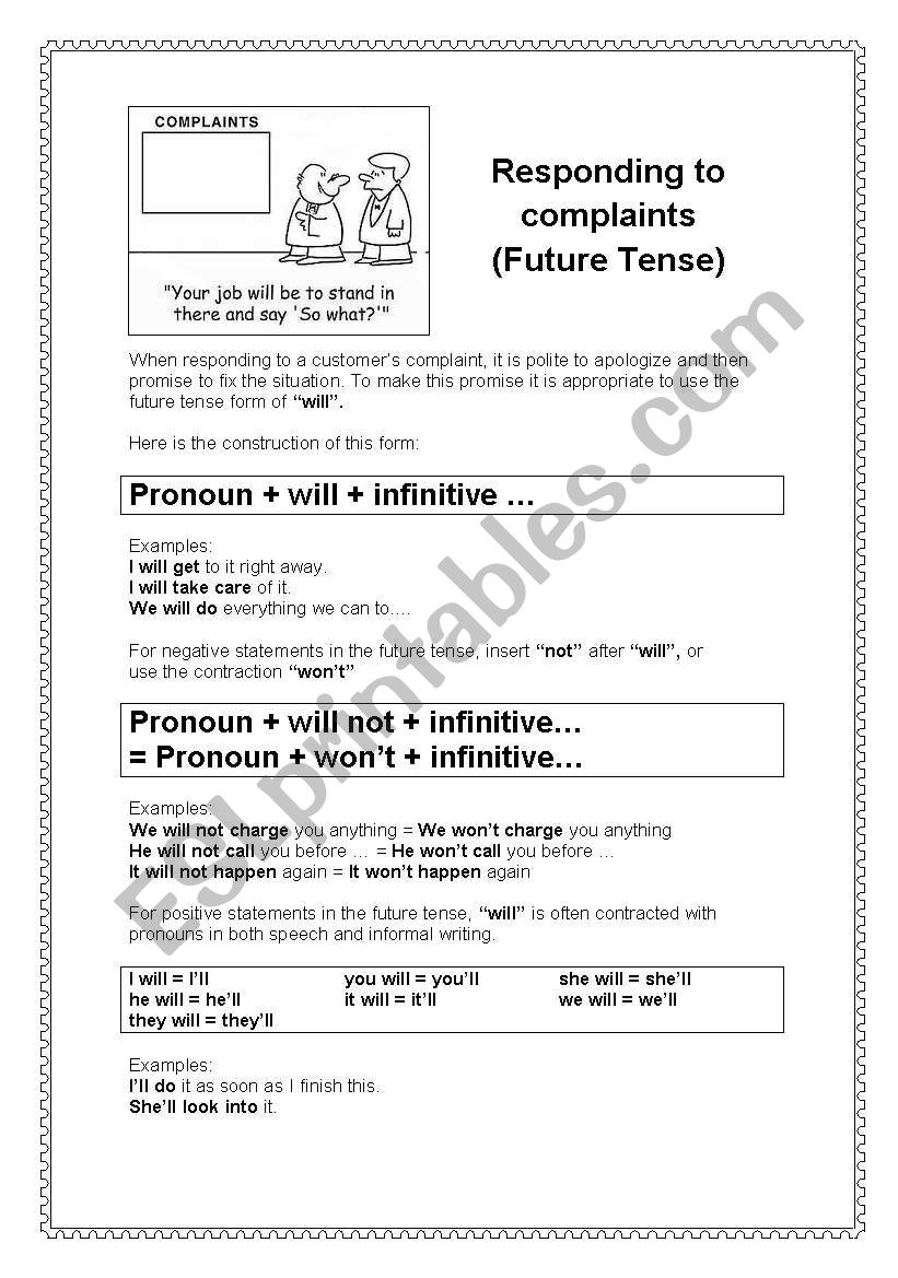 After sales service - Responding to customerÂ´s complaints