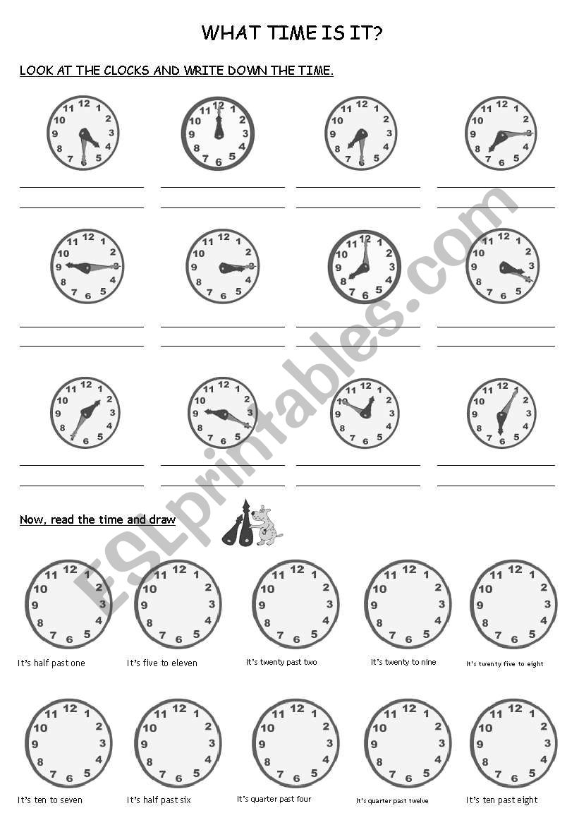 What time is it? worksheet