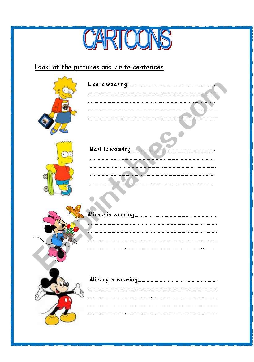 Clothes & Cartoons 1/3 worksheet