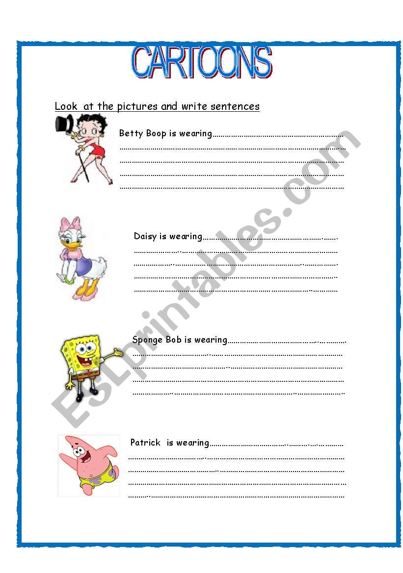 Clothes & Cartoons 2/3 worksheet