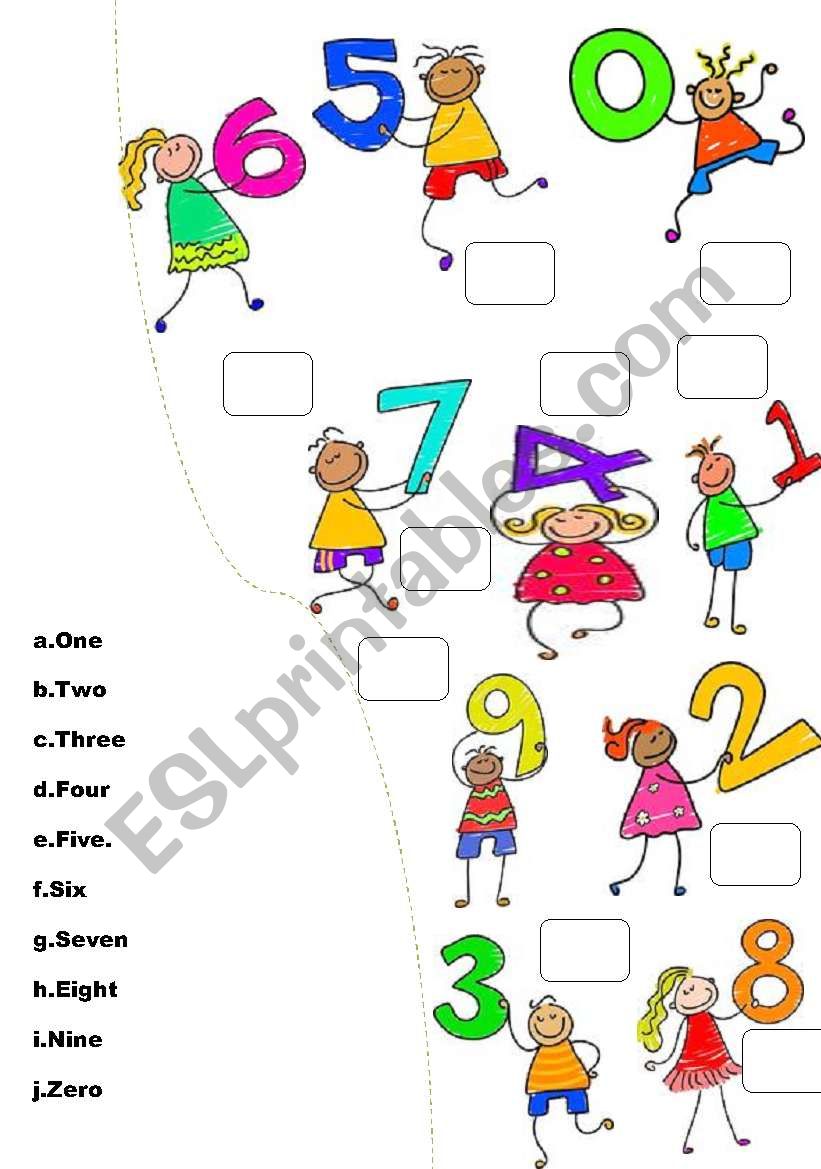 Numbers Match worksheet