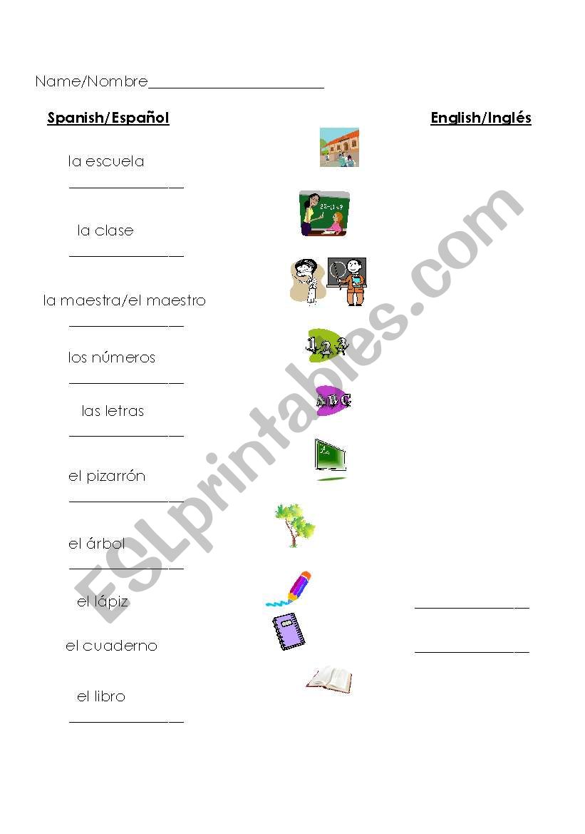 english-worksheets-early-esl-school-words-very-easy-spanish-english