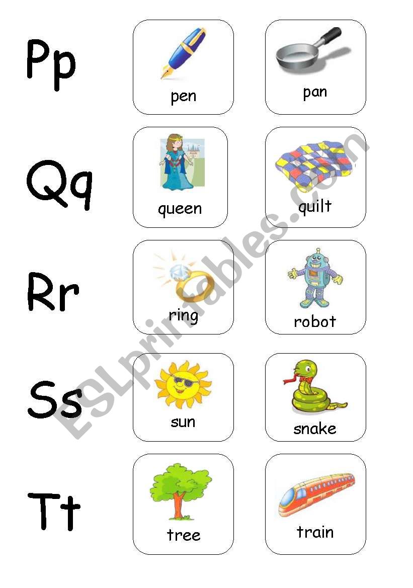 Alphabet Pp - Zz worksheet