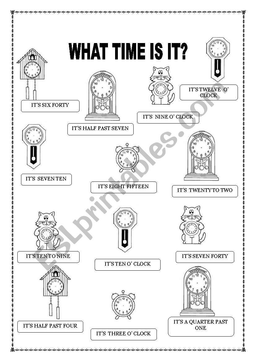 WHAT TIME IS IT? worksheet