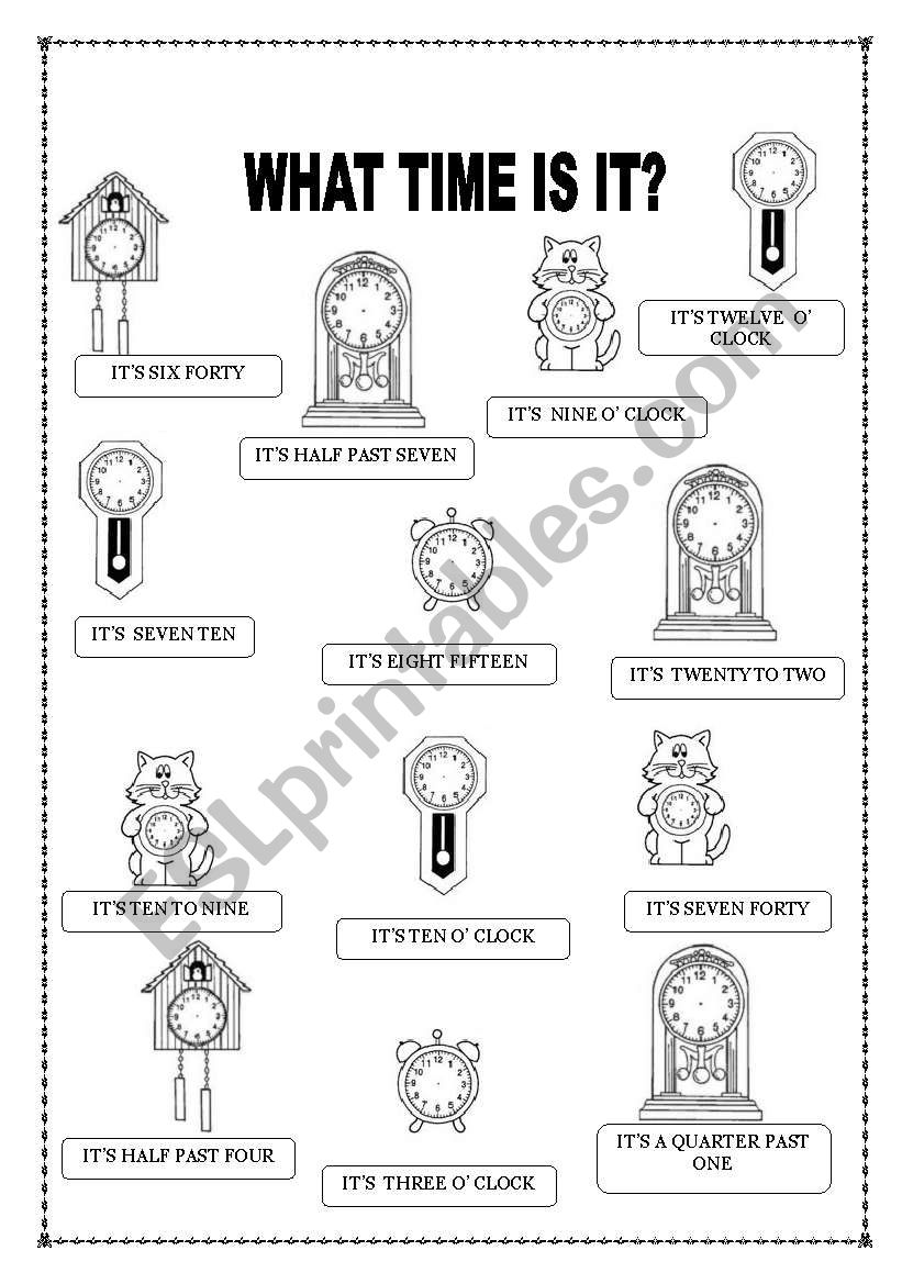 WHAT TIME IS IT? worksheet