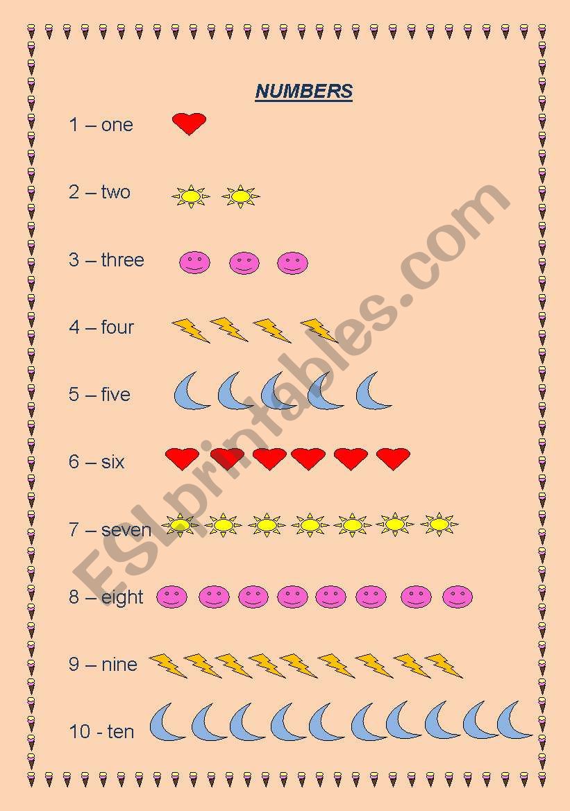 Numbers worksheet