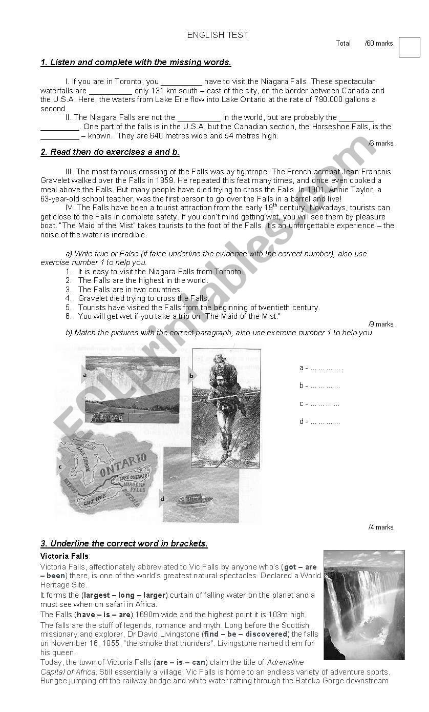 places worksheet