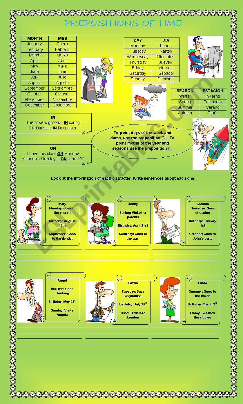 PERIODS OF TIME worksheet