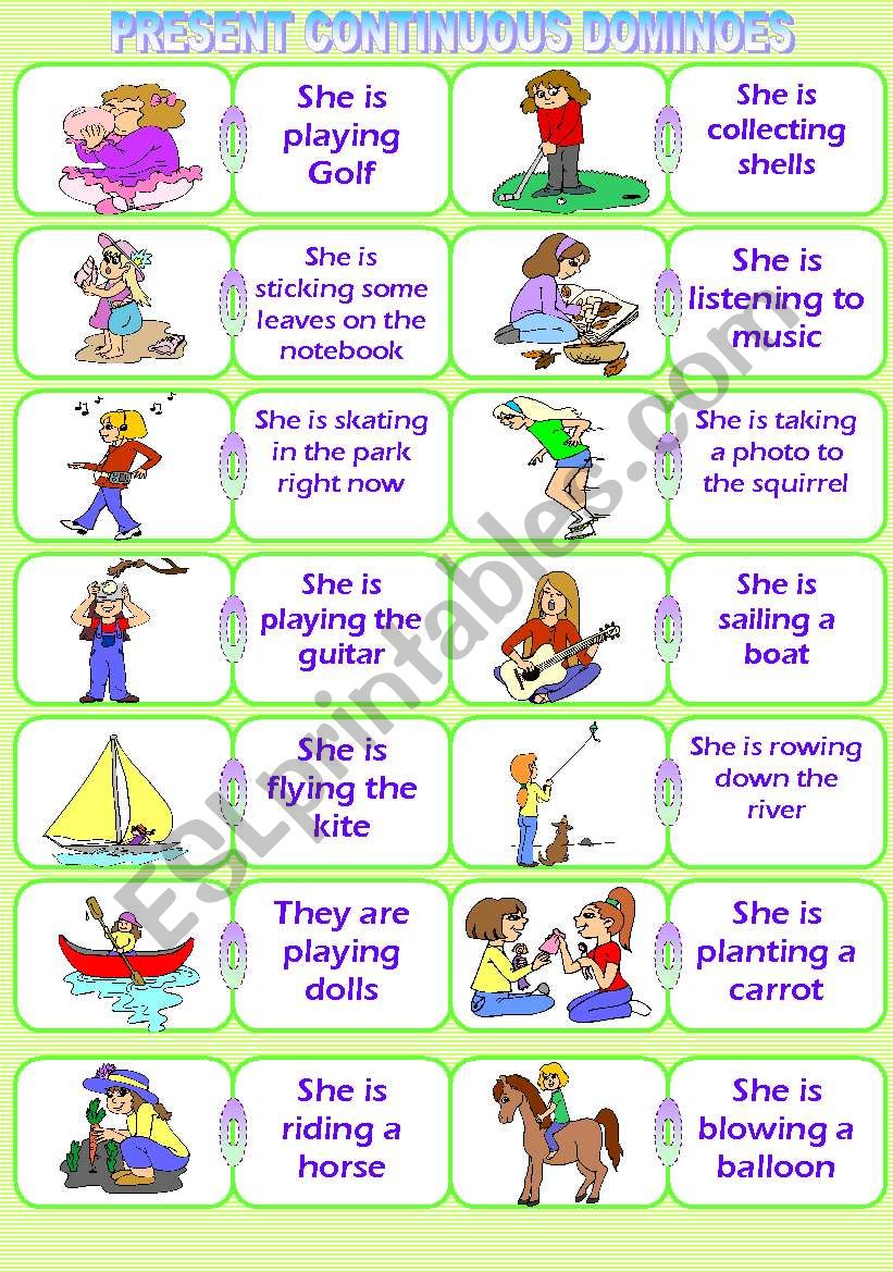 Present simple and present continuous worksheet. Present Continuous карточки. Домино present Continuous. Игры на present Continuous 3 класс. Игра present simple present Continuous.
