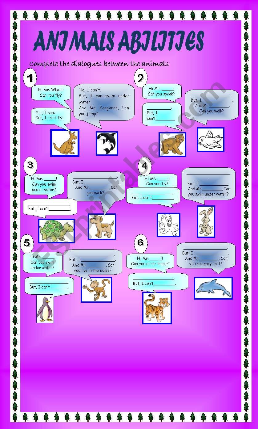 ANIMALS ABILITIES  worksheet