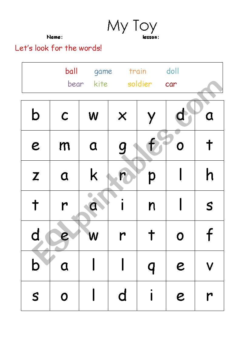 My Toy worksheet