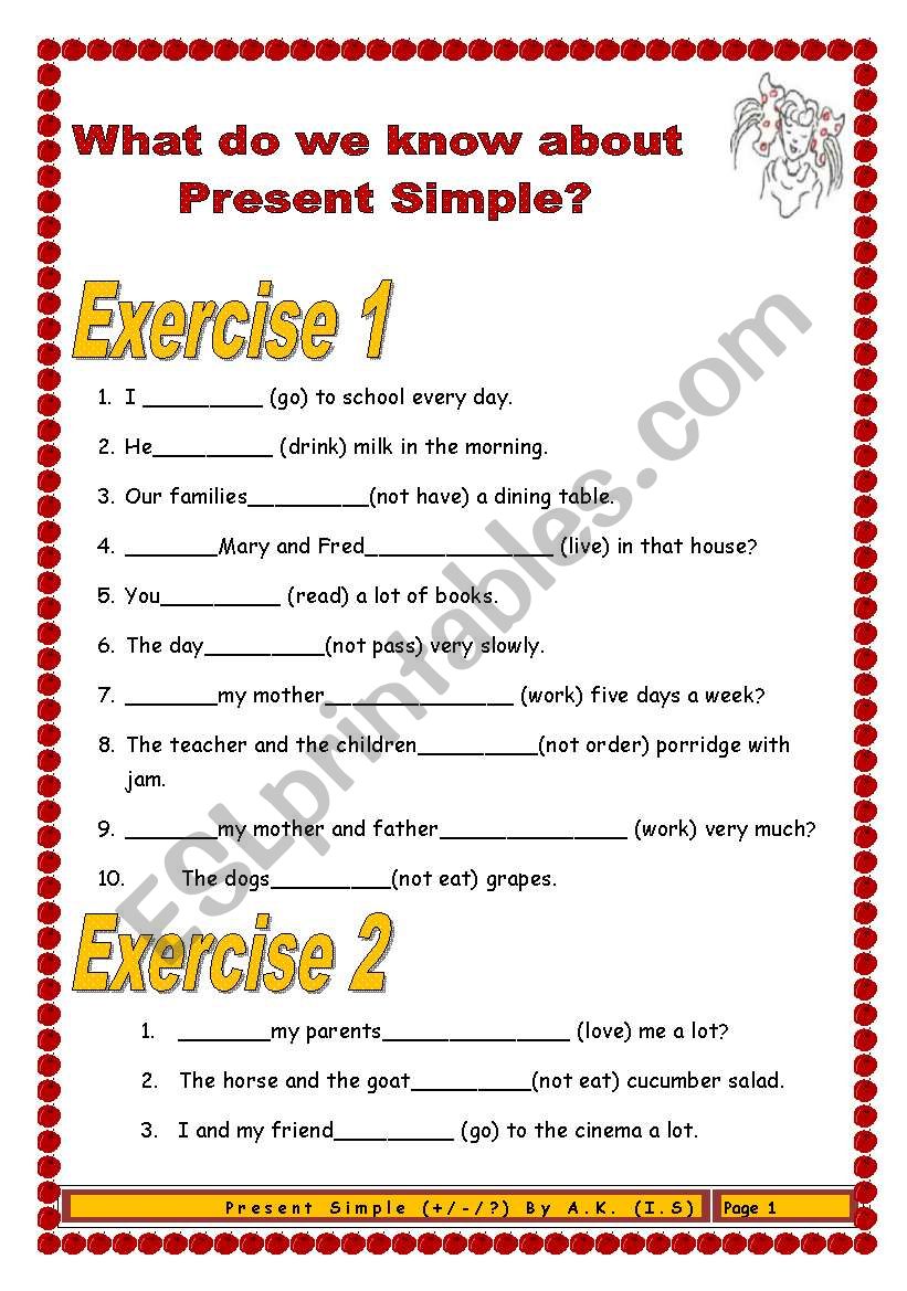 8 pages/13 exercises (132 sentences) Final material on Present Simple for beginners