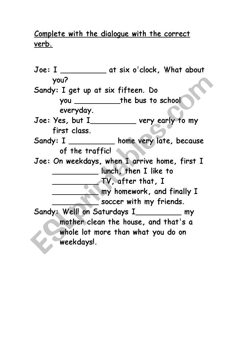 Present Simsple worksheet