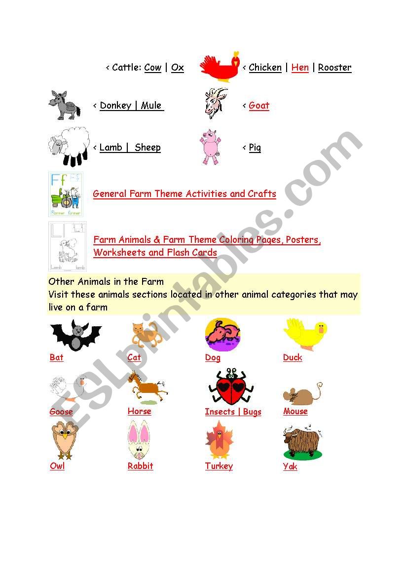 Farm animals worksheet